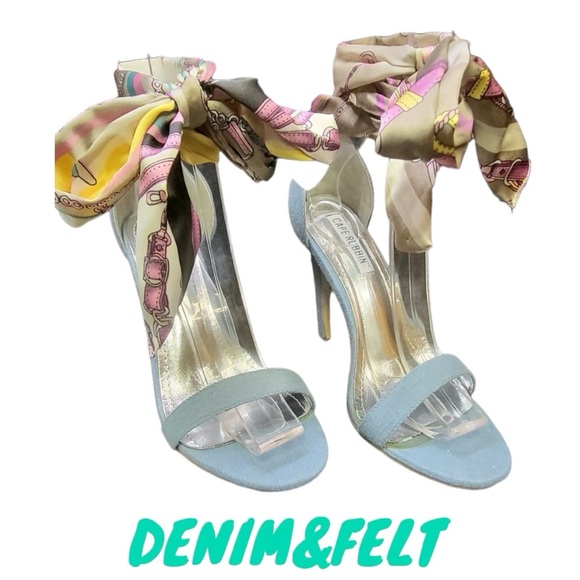 Cape Robbin Multi Color Satin Leg Wrap Lace Up Open Toe Dress Sandal High Heel - Picture 6 of 8